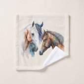 Beaux Chevaux Style Boho Occidental (Gant de toilette)