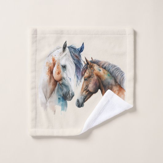 Beaux Chevaux Style Boho Occidental (Gant de toilette)