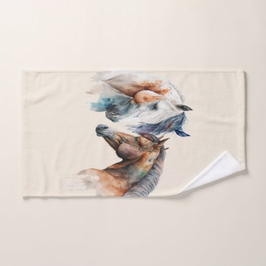 Beaux Chevaux Style Boho Occidental (Serviette à main)