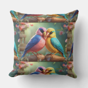 Beaux et Beaux Oiseaux Jeter Oreiller