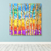 Beaux et colorés arbres trembles toile 20x20" (Insitu (Plancher de Bois))