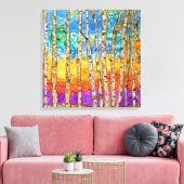 Beaux et colorés arbres trembles toile 20x20" (Insitu(Salon))
