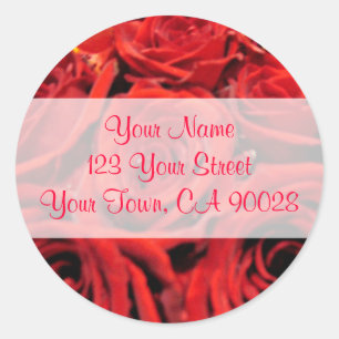 Beaux étiquettes de adresse de roses rouges