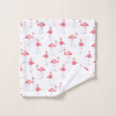 Beaux flamants roses et feuilles tropicaux (Gant de toilette)