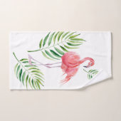 Beaux flamants roses et feuilles tropicaux (Serviette à main)