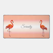 Beaux flamants roses sur fond corail clair (Recto)