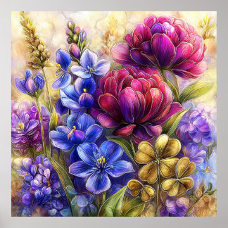 Beaux fleurs de printemps Art mural 15