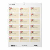 Beaux fleurs florales Étiquettes de adresse (Feuille entière)