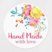 Beaux Fleurs Petite Entreprise Sticker Étiquettes (Design 1)