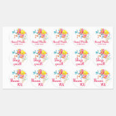 Beaux Fleurs Petite Entreprise Sticker Étiquettes (Feuille)