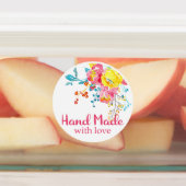 Beaux Fleurs Petite Entreprise Sticker Étiquettes (Apposé)