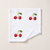 Beaux fruits de cerise sur fond blanc (Gant de toilette)