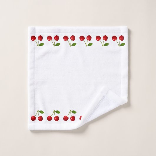 Beaux fruits de cerise sur le kit de serviettes de (Gant de toilette)
