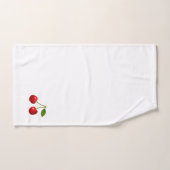 Beaux fruits de cerise sur serviettes de bain blan (Serviette à main)