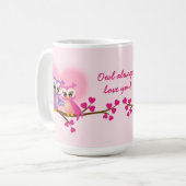 Beaux hiboux de couples sur une tasse de branche (Devant gauche)