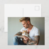 Beaux Hommes & Cartes d'Art de Chats (Devant / Derrière)