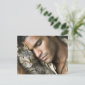 Beaux Hommes & Cartes d'Art de Chats (Debout devant)