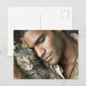 Beaux Hommes & Cartes d'Art de Chats (Devant / Derrière)