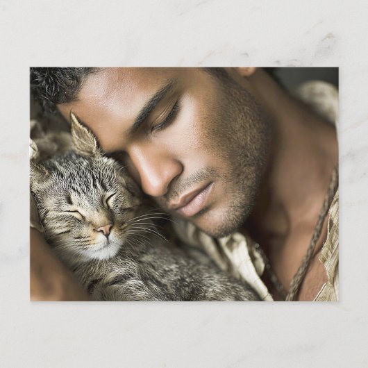 Beaux Hommes & Cartes d'Art de Chats (Devant)