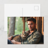 Beaux Hommes & Cartes d'Art de Chats (Devant / Derrière)