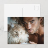 Beaux Hommes & Cartes d'Art de Chats (Devant / Derrière)