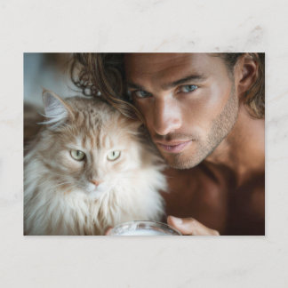 Beaux Hommes & Cartes d'Art de Chats