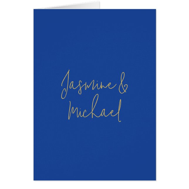 Beaux Noms De Couple Calligraphie Chic Bleu Et Or (Devant)