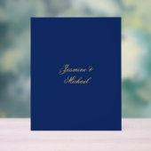 Beaux Noms De Couple Calligraphie Chic Bleu & Or (Neutre)