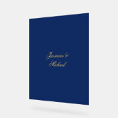 Beaux Noms De Couple Calligraphie Chic Bleu & Or (Angle)
