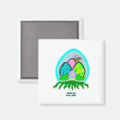 Beaux OEufs de Pâques Magnet Carré de 2 pouces (Recto/Verso)