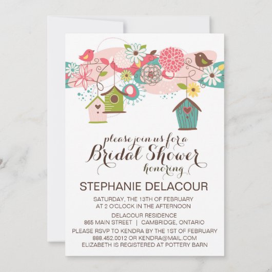 Beaux Oiseaux et Maisons d'oiseaux Invitation de l (Dos)