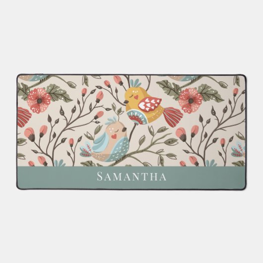 Beaux oiseaux fleuris avec nom (Recto)