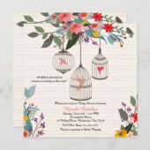 Beaux Oiseaux & Fleurs Invitation (Devant / Derrière)