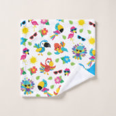 Beaux oiseaux tropicaux Motif de paradis coloré (Gant de toilette)