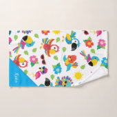 Beaux oiseaux tropicaux Motif de paradis coloré (Serviette à main)