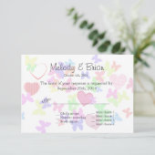 Beaux papillons doux et coeurs roses RSVP (Debout devant)