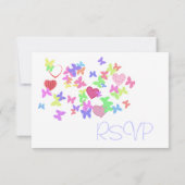 Beaux papillons doux et coeurs roses RSVP (Dos)