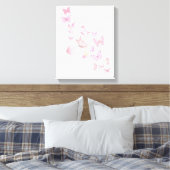Beaux Papillons Roses - Toile Encadrée (Insitu(Chambre))
