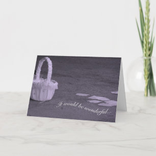 Beaux pétales et carte de demande de demoiselle de