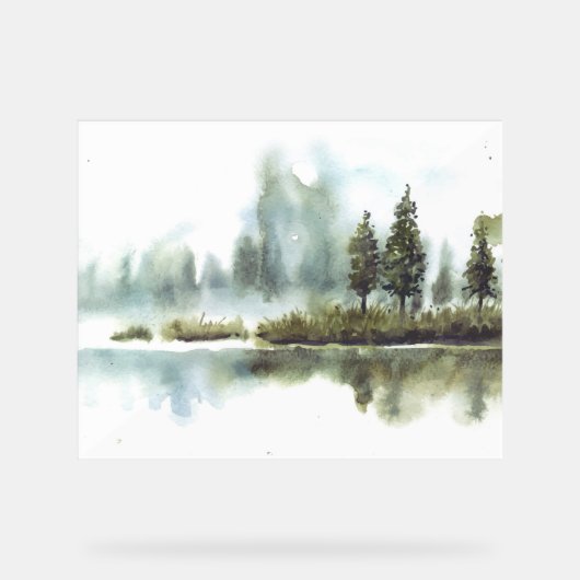 Beaux pins dans le lac (Recto)