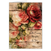 Beaux Roses sur la carte en bois (Devant)