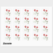 Beaux Stickers Carrés Blooms, Rouge (Feuille)