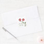 Beaux Stickers Carrés Blooms, Rouge (Enveloppe)