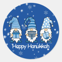 Beaux Stickers Gnome Bleus Hanoukka