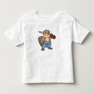 Beaver als ambachtsman met moersleutel kinder shirts