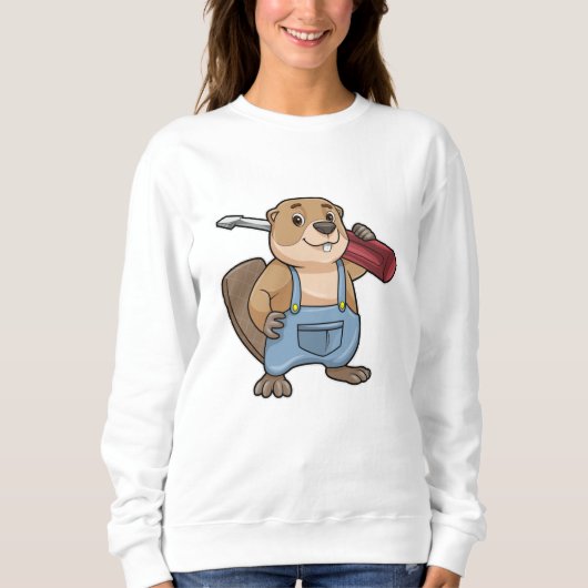 Beaver als ambachtsman met schroevendraaier trui (Voorkant)