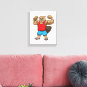 Beaver als Bodybuilder met grote bovenarmen Canvas Afdruk (Insitu (Woonkamer))