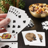 Beaver at Chess with Chess piece Bishop Pokerkaarten (Insitu)