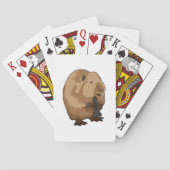 Beaver at Chess with Chess piece Bishop Pokerkaarten (Achterkant)