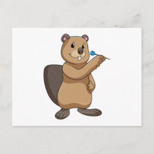 Beaver at Darts Briefkaart